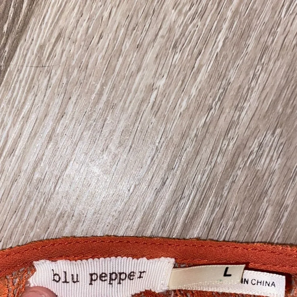 Blu Pepper Peek-a-Boo Sheer Button-Down Top - Picture 2 of 7